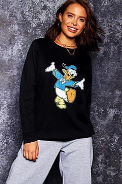 Boohoo Disney Donald Print Sweat
