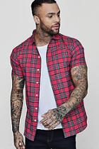 Boohoo Pink Short Sleeve Check Shirt