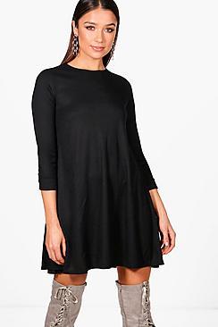 Boohoo Rib Knit Swing Dress