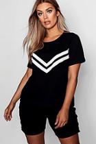 Boohoo Plus Mindy Sports Trim T-shirt