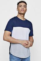 Boohoo Colour Block T-shirt With Curved Hem