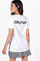 Boohoo Grace Grl Pwr Slogan T-shirt