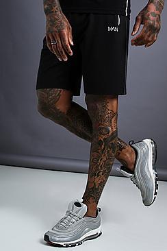 Boohoo Man Mid Length Shorts With Pipiing Details