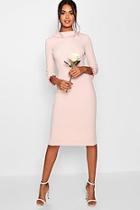 Boohoo Lizzie Pleat Detail Midi Dress