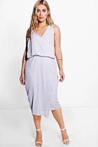 Boohoo Plus Anna Wrap Front Occasion Dress