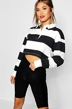 Boohoo Stripe Boxy Rugby Top