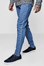 Boohoo Skinny Fit Seam Detail Jeans With Raw Hem