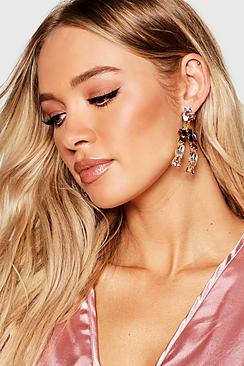 Boohoo Resin And Diamante Earrings
