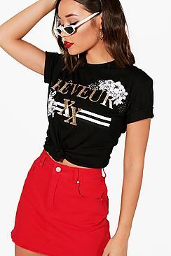 Boohoo Katie Slogan Print Tee