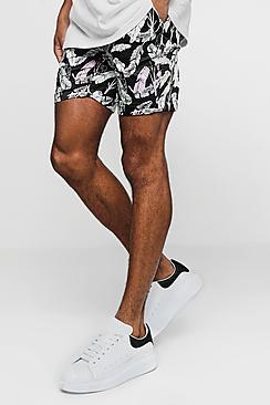 Boohoo Hidden Parrot Drawstring Satin Short