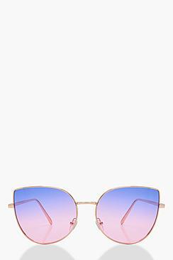 Boohoo Kirsten Lilac Ombre Lens Cat Eye Sunglasses