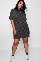 Boohoo Plus Felicity Jersey Stripe T Shirt Dress