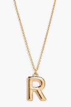 Boohoo Gold R Initial Charm Necklace