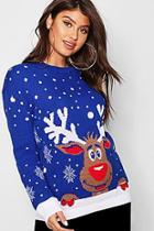 Boohoo Rudolf Reindeer Christmas Jumper