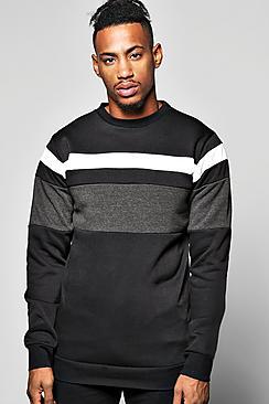 Boohoo Tri Panel Sweatshirt