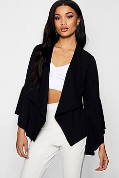 Boohoo Jessica Frill Sleeve Lapel Blazer