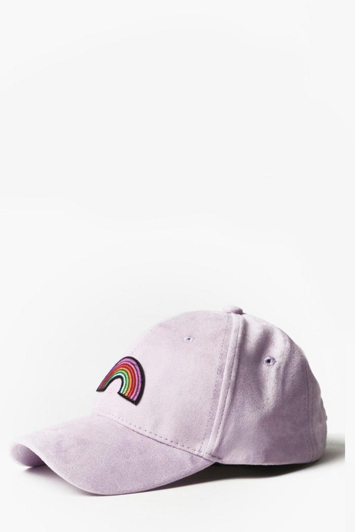 Boohoo Lilac Rainbow Badge Cap Lilac
