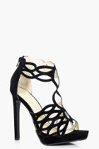 Boohoo Sophie Cut Out Platform Heel Black