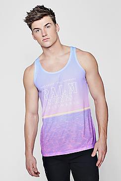 Boohoo Palm Springs Sublimation Print Vest
