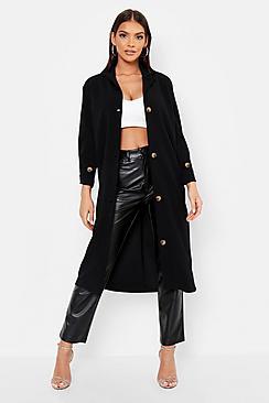 Boohoo Button Detail Longline Lightweight Duster