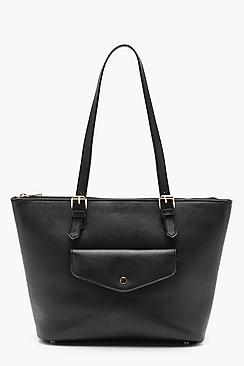 Boohoo Alice Pocket Popper Pu Day Bag