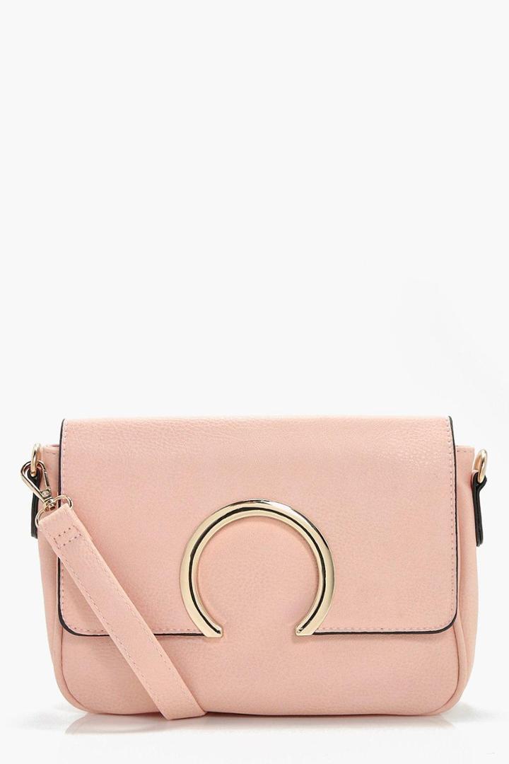 Boohoo Abbie Metal Ring Cross Body Pink