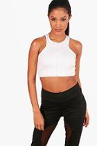 Boohoo Fit Zip Through Workout Crop