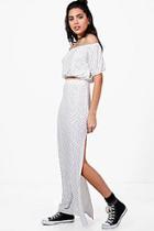 Boohoo Star Off Shoulder Crop & Maxi Skirt Co-ord