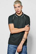 Boohoo Raglan Polo With Piping Detail