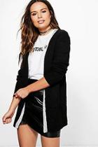 Boohoo Rebecca Open Front Cardigan With Metallic Placket