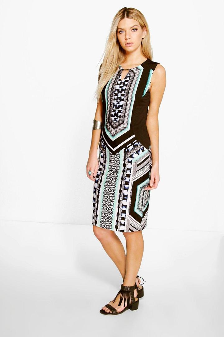 Boohoo Andrade Sleeveless Shift Dress Blue