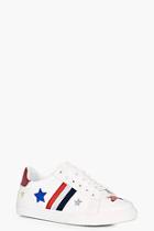 Boohoo Molly Sports Stripe & Star Trainer