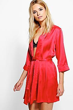 Boohoo Lucy Tie Waist Kimono Robe