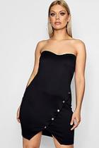 Boohoo Plus Demi Popper Detail Bodycon Dress