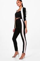 Boohoo Emily Contrast Side Stripe Skinny Trouser