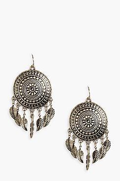 Boohoo Esme Metal Dreamcatcher Earrings