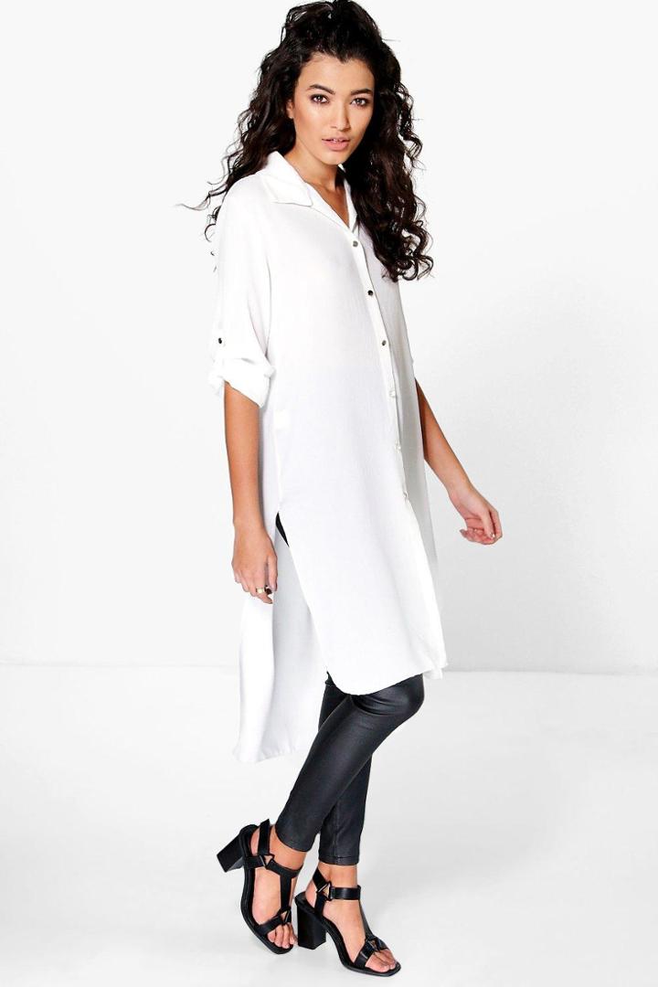 Boohoo Mia Oversized Shirt White