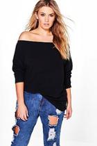 Boohoo Plus Off The Shoulder Knitted Jumper