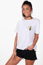 Boohoo Mcr Charity Tall Bee T-shirt White