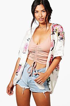 Boohoo Katerina Printed Lace Kimono