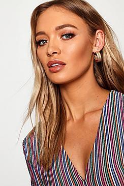 Boohoo Boho Patterned Hoop Earrings