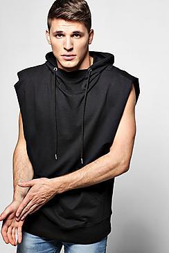Boohoo Snorkel Neck Drop Arm Sleeveless Hoodie