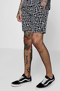 Boohoo Tribal Print Drawstring Short Co-ord