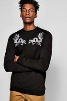 Boohoo Dragon Embroidered Sweatshirt