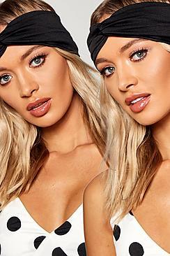 Boohoo Jersey Twist Knot 2 Pack Headband
