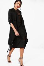 Boohoo Jenna Waterfall Belted Duster Jacket
