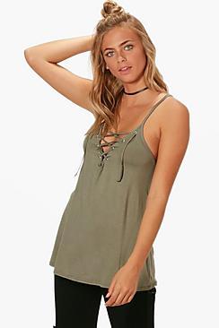 Boohoo Lorna Lace Up Swing Cami
