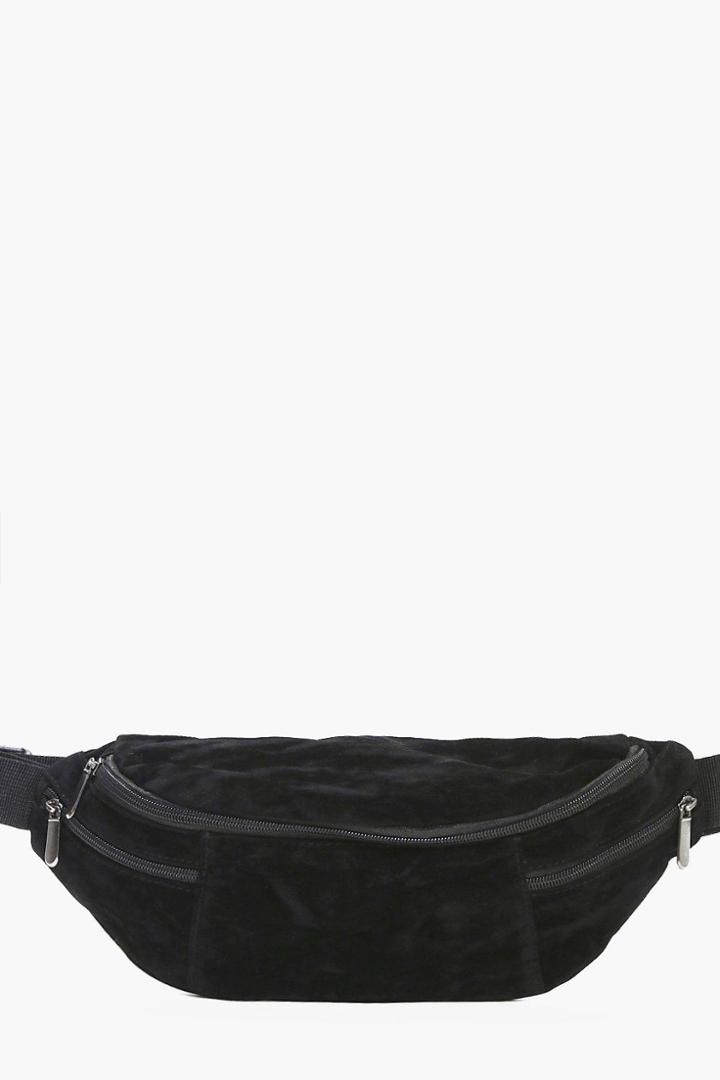 Boohoo Suedette Bum Bag Black