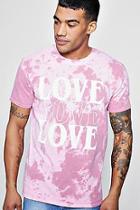 Boohoo Love Slogan Tie Dye T-shirt
