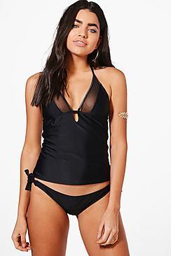 Boohoo Billie Mesh Insert Tankini Set